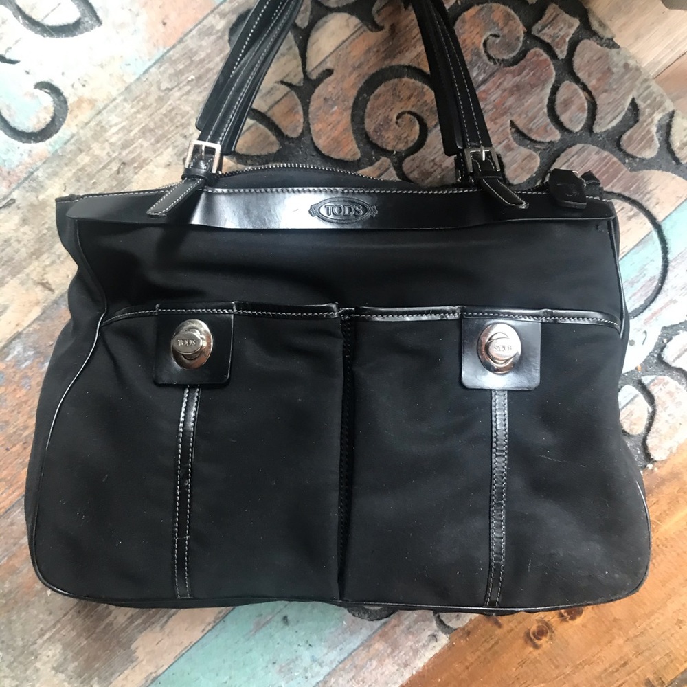 Tod’s Canvas and Leather Tote Bag